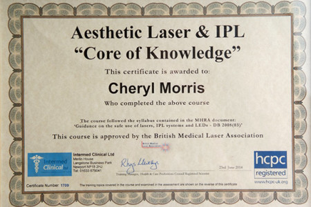 laser tattoo removal cheryl morris certificate Semi permanent make up